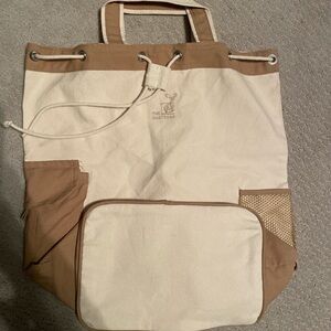Hartford Tan and Cream Canvas Tote